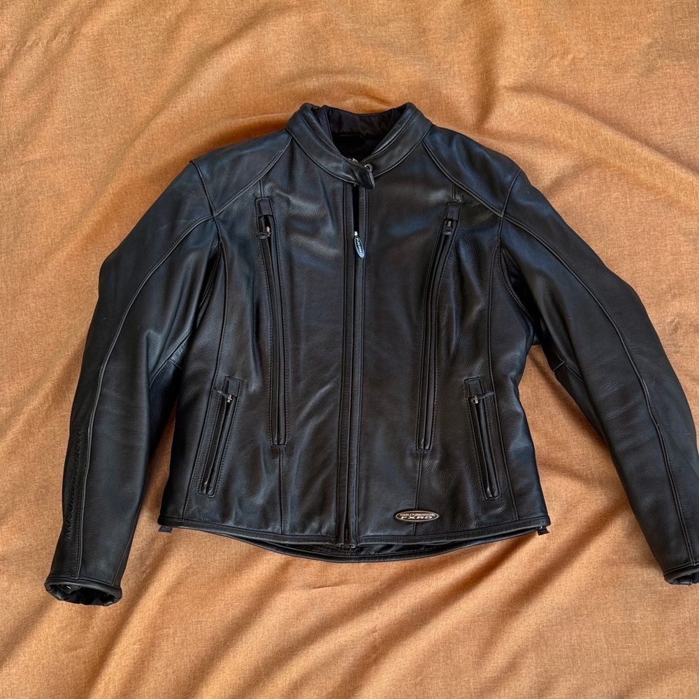 Harley-Davidson FXRG Waterproof Premium Leather Riding Jacket w Removable Liner